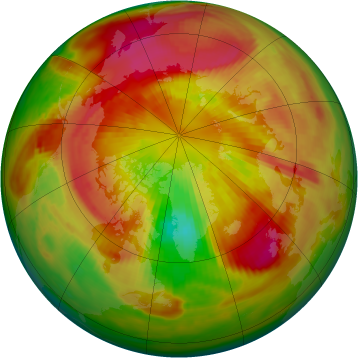 Arctic ozone map for 15 March 1982